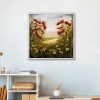 Orange Floral & Olive Fields Framed