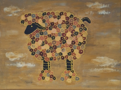 Earthy  Baahhmy Sheep Abstract 