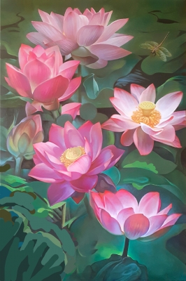 LOTUSES AND DRAGONFLY