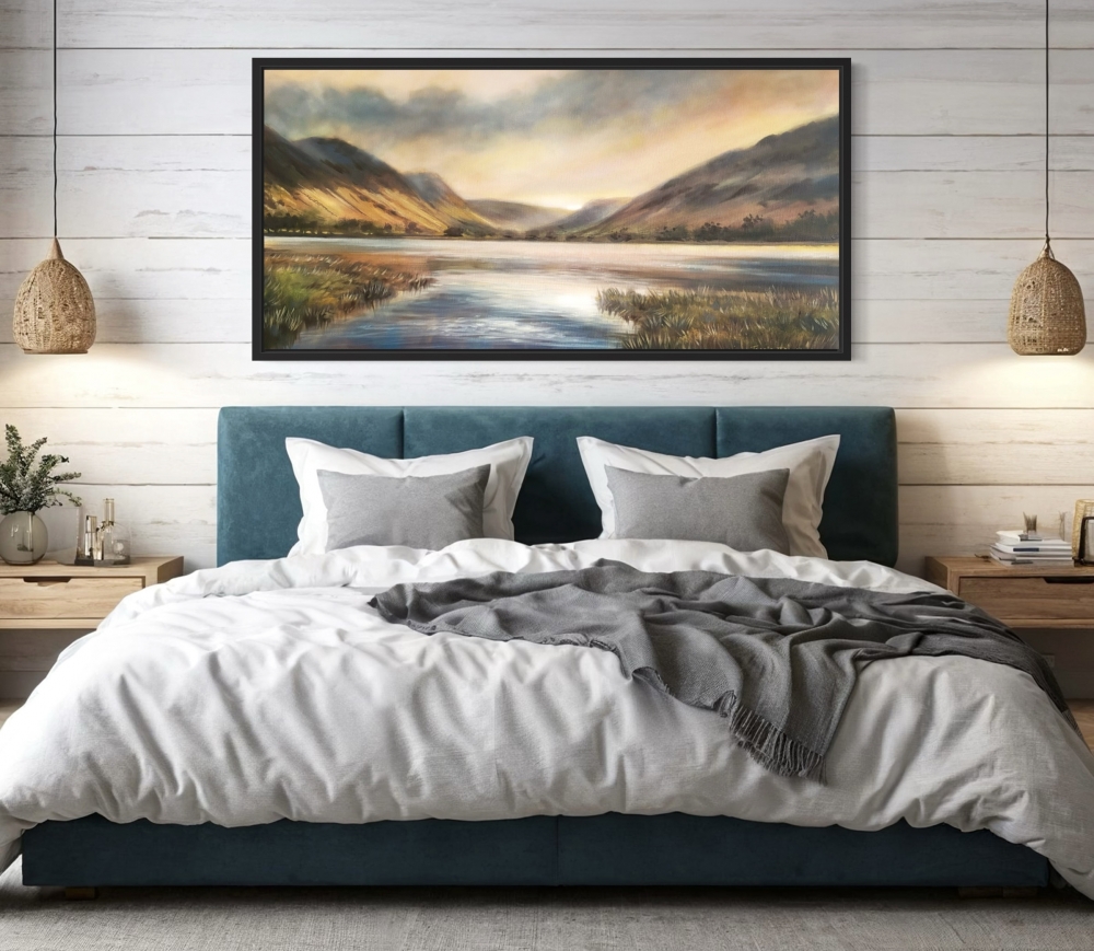 Framed Oil Painting - Our Little Dream, Buttermere