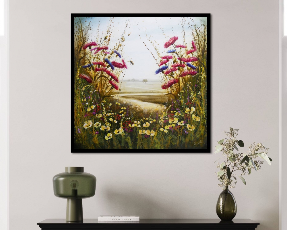 Glorious Meadow floral Bee Landscape 