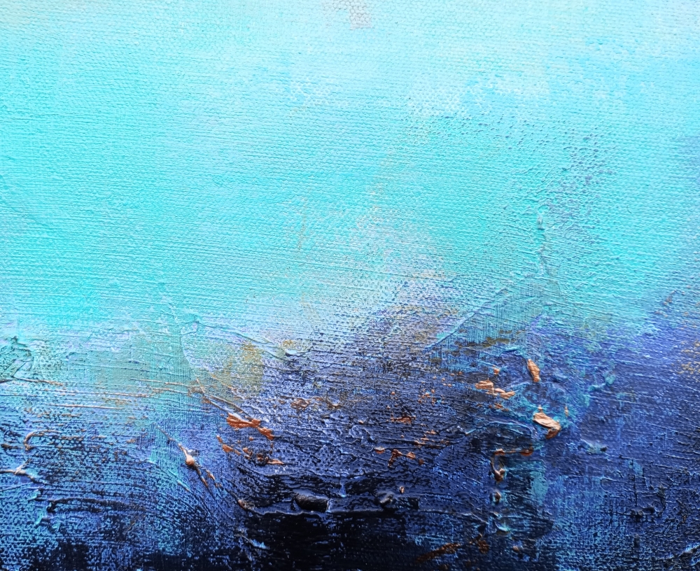 STARLIGHT OCEAN Textured Abstract Painting 80 X 80 CM