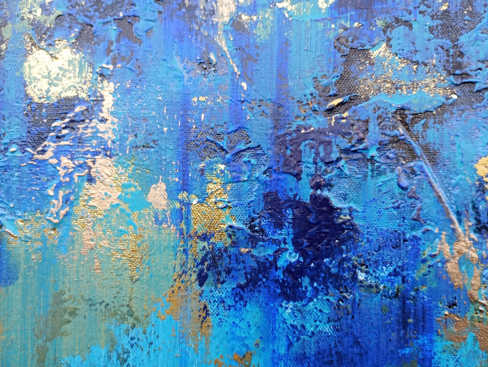 STARLIGHT OCEAN Textured Abstract Painting 80 X 80 CM