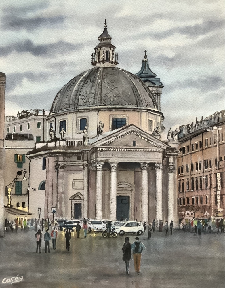 Piazza del Popolo, Santa Maria church Rome