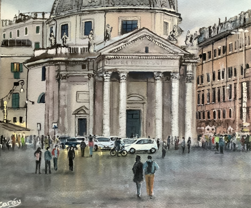 Piazza del Popolo, Santa Maria church Rome