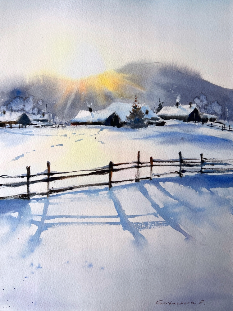 Winter morning. Village #2