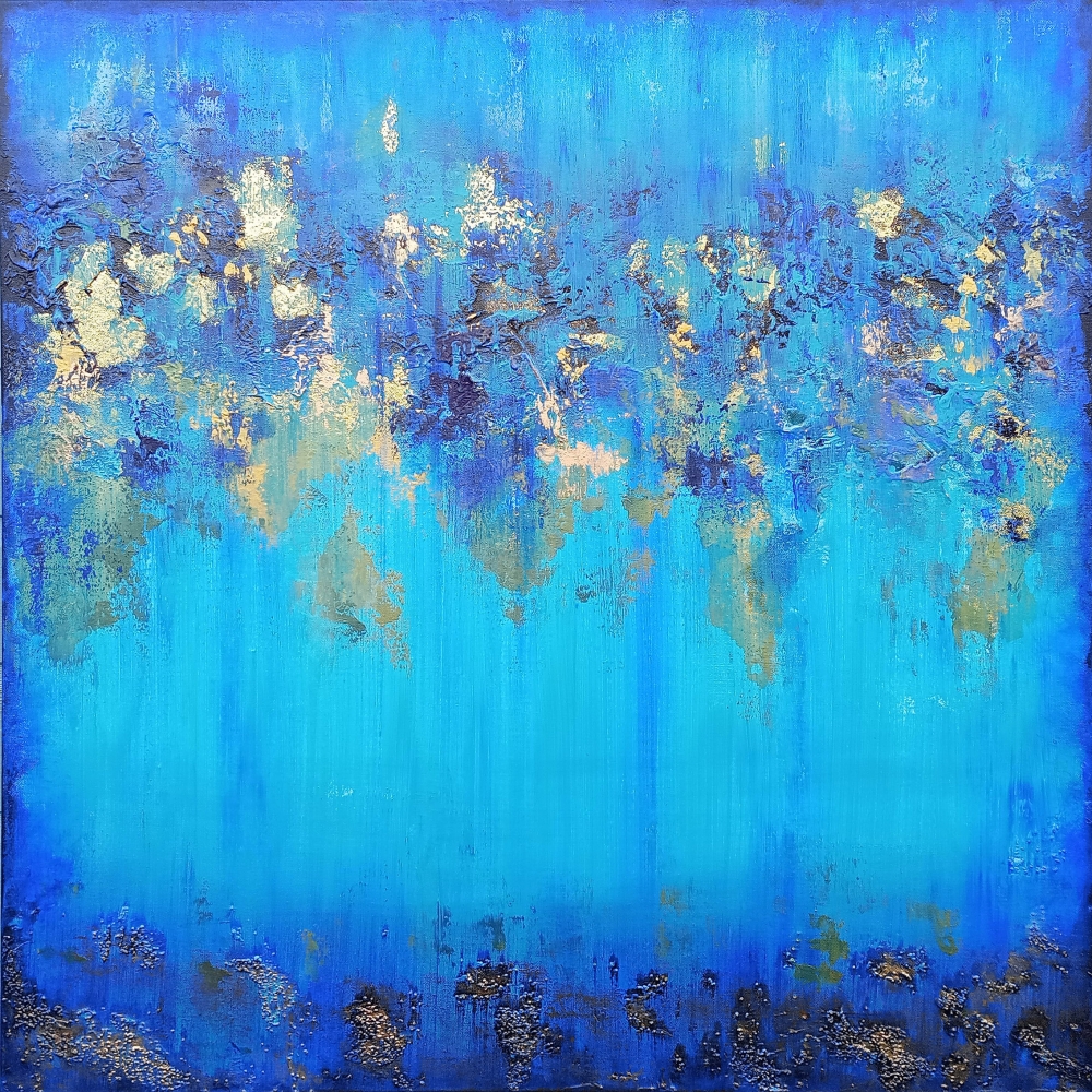 STARLIGHT OCEAN Textured Abstract Painting 80 X 80 CM