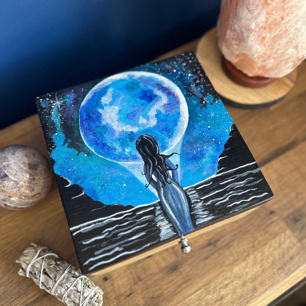 Moon Goddess Wooden Box