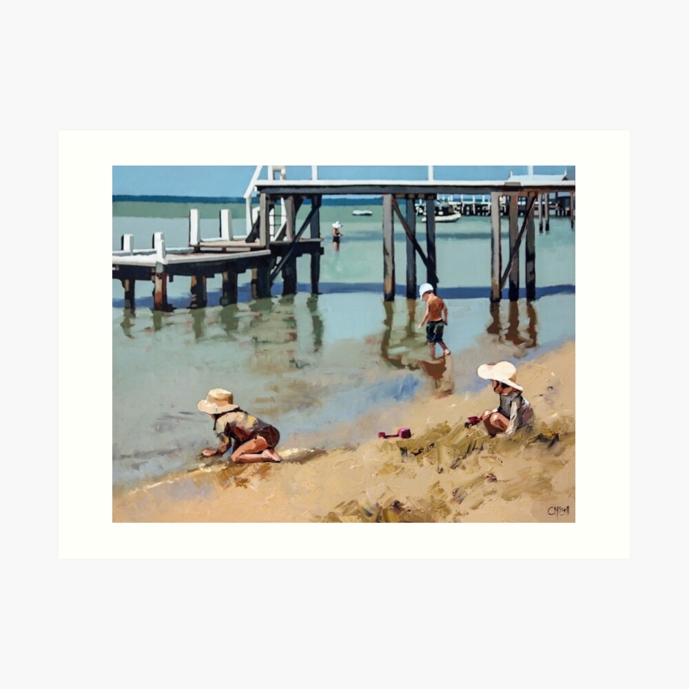 Playing By The Jetty - Limited Edition Giclee Print