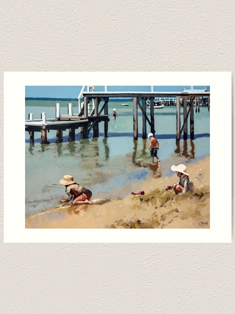 Playing By The Jetty - Limited Edition Giclee Print