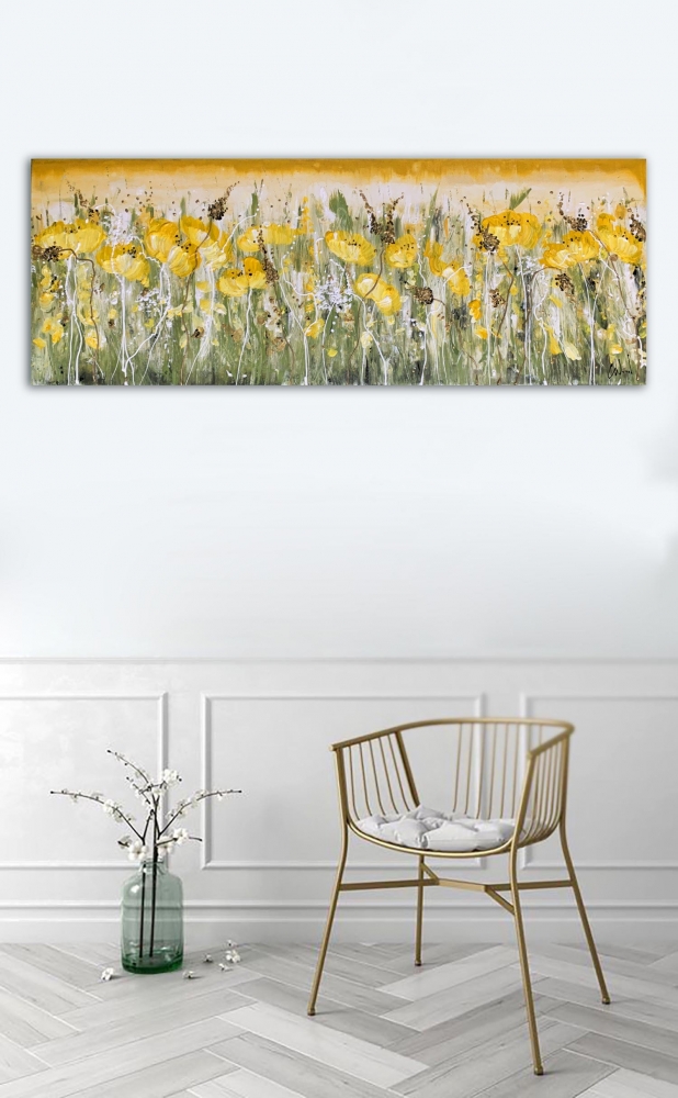 Yellow floral Light Olive landscape