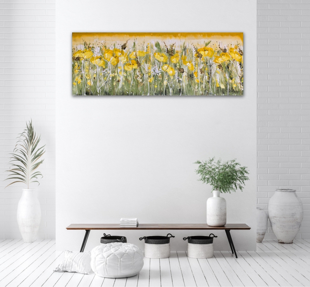 Yellow floral Light Olive landscape