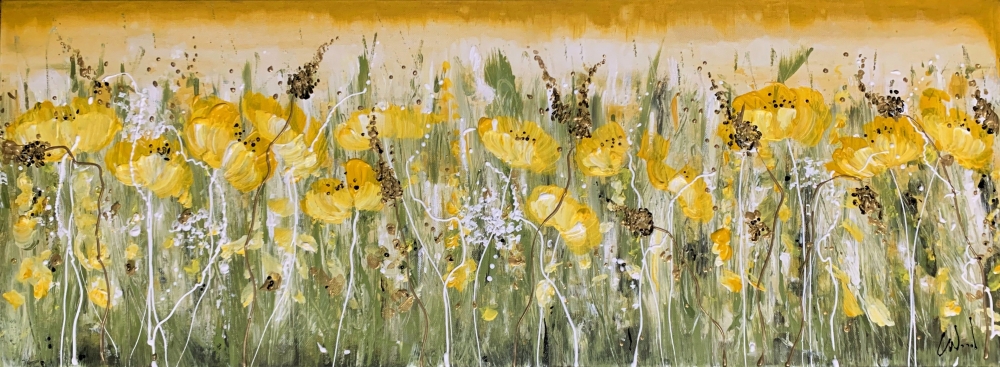 Yellow floral Light Olive landscape