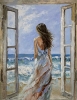 Woman and ocean.