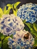 Blue hydrangeas with Butterfly Watercolour 