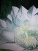 White cactus flower watercolour 