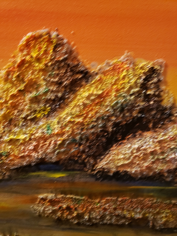 Landscape on the moon, acrylic, on canvas, 24x48X1.5 inch SKU 1002 