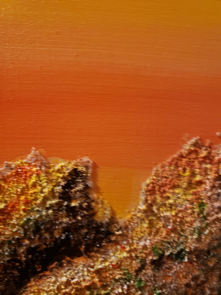 Landscape on the moon, acrylic, on canvas, 24x48X1.5 inch SKU 1002 