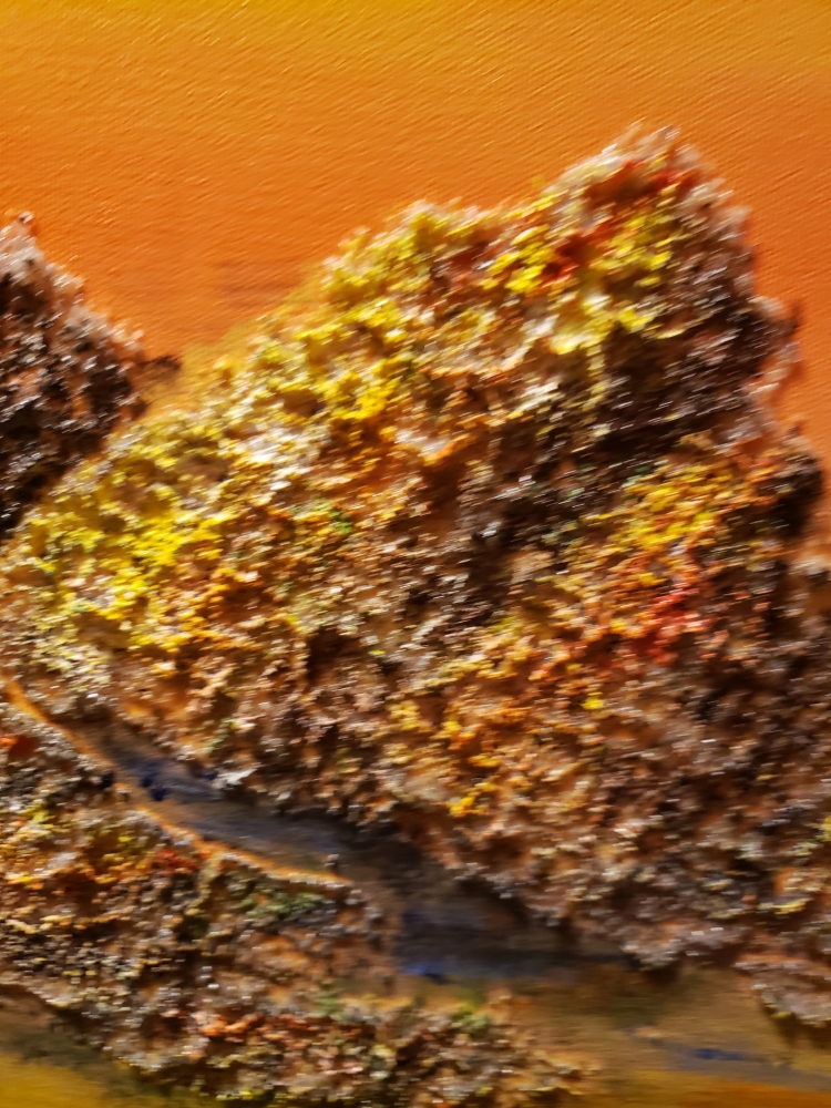 Landscape on the moon, acrylic, on canvas, 24x48X1.5 inch SKU 1002 