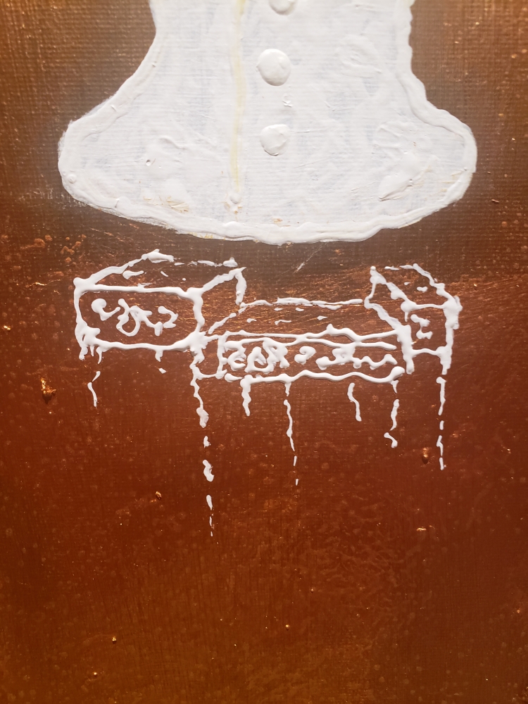 Unknown artist, mixed media on canvas, with gold leaf 24 K, 36x36x1 inch, SK 1003 