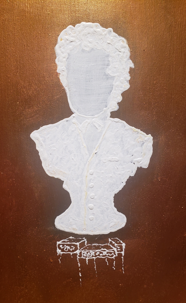 Unknown artist, mixed media on canvas, with gold leaf 24 K, 36x36x1 inch, SK 1003 