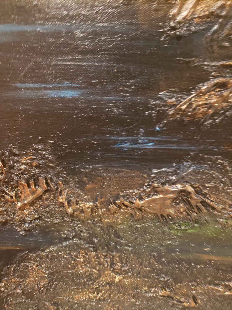 Canadian Subarctic Night, Acrylic, Sculpture, mixed media on canvas, 24x48 inch, SKU 1004 