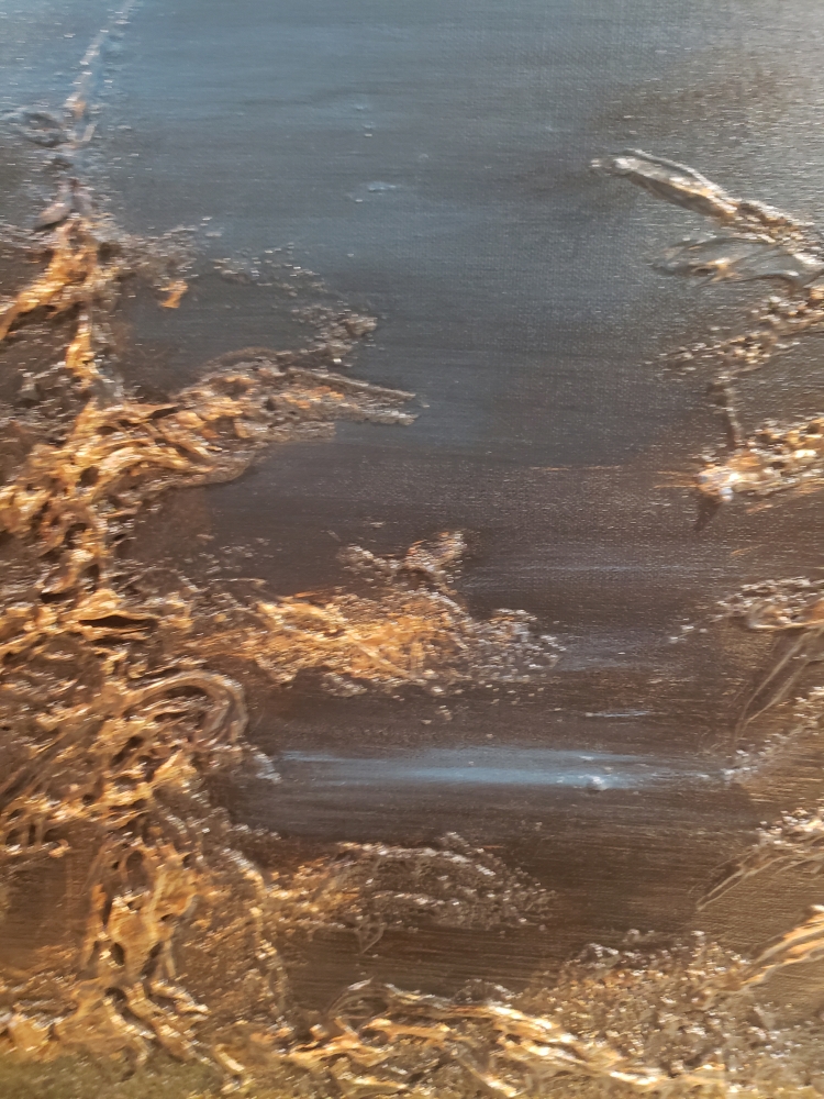 Canadian Subarctic Night, Acrylic, Sculpture, mixed media on canvas, 24x48 inch, SKU 1004 