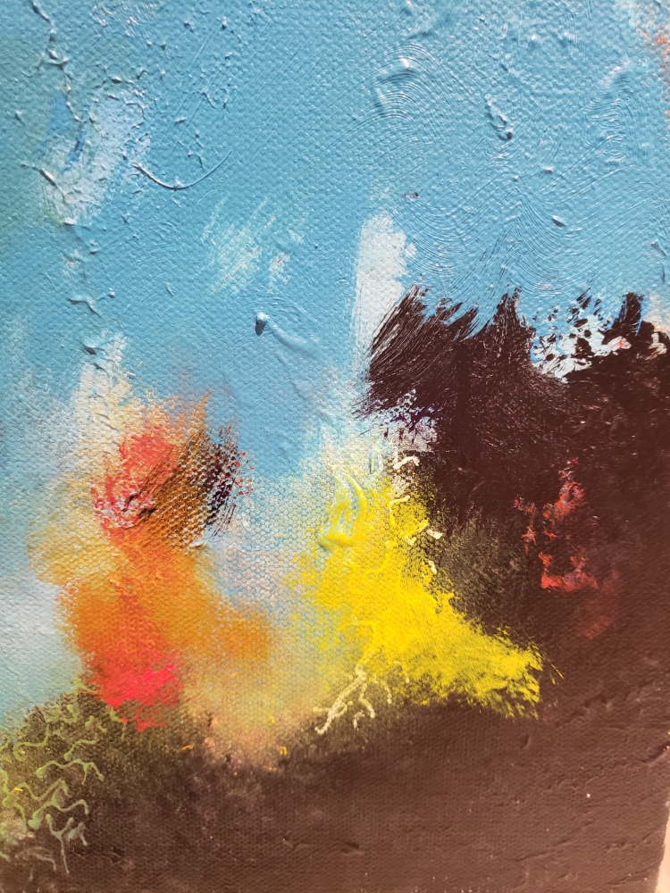 The cycle of Life, Fire, Water, Earth, and Air, acrylic on canvas, 30x40x1.5 inch, 76x101x4 cm, SKU 1006