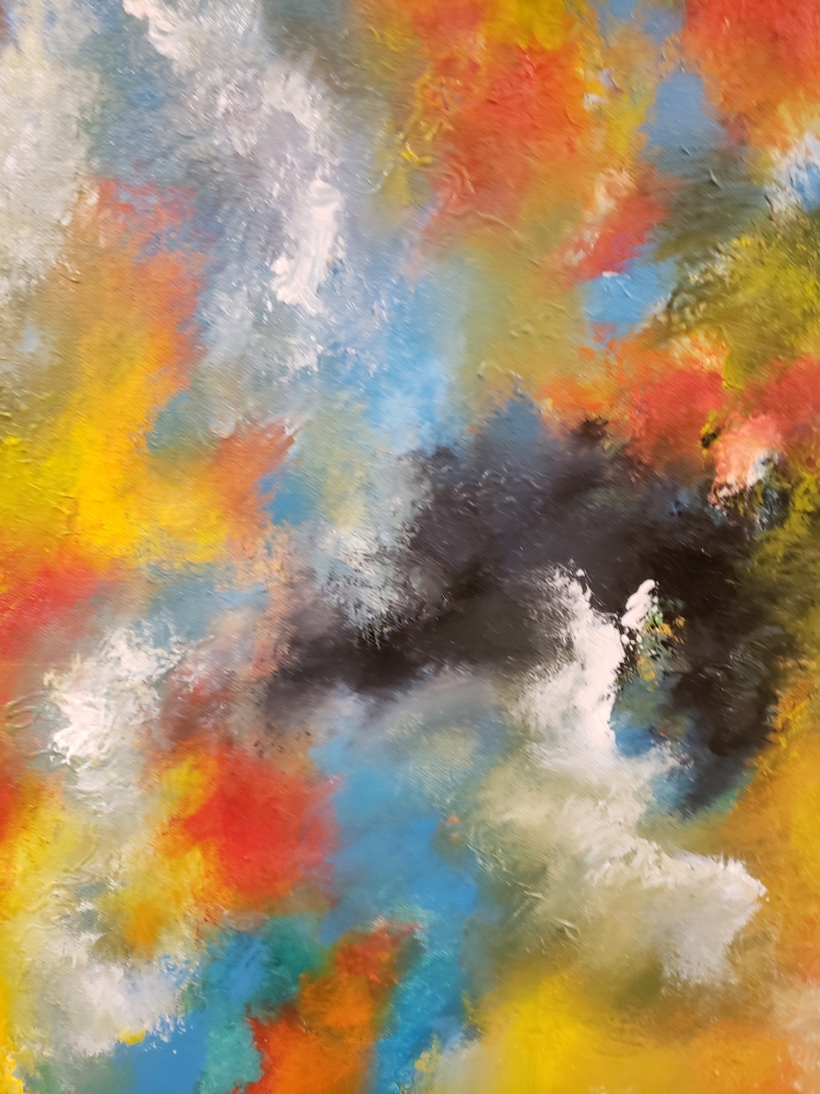 The cycle of Life, Fire, Water, Earth, and Air, acrylic on canvas, 30x40x1.5 inch, 76x101x4 cm, SKU 1006