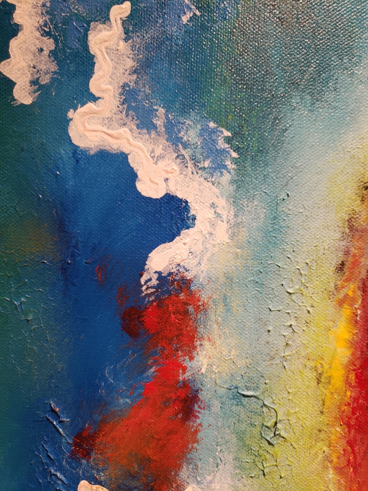 The cycle of Life, Fire, Water, Earth, and Air, acrylic on canvas, 30x40x1.5 inch, 76x101x4 cm, SKU 1006