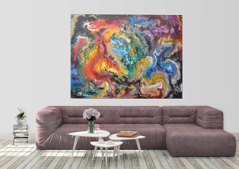 My lovely Galaxy Romeo, acrylic on canvas, 30X40X1.5 inch, 76x101.5x3 cm, SKU 1009 (1)