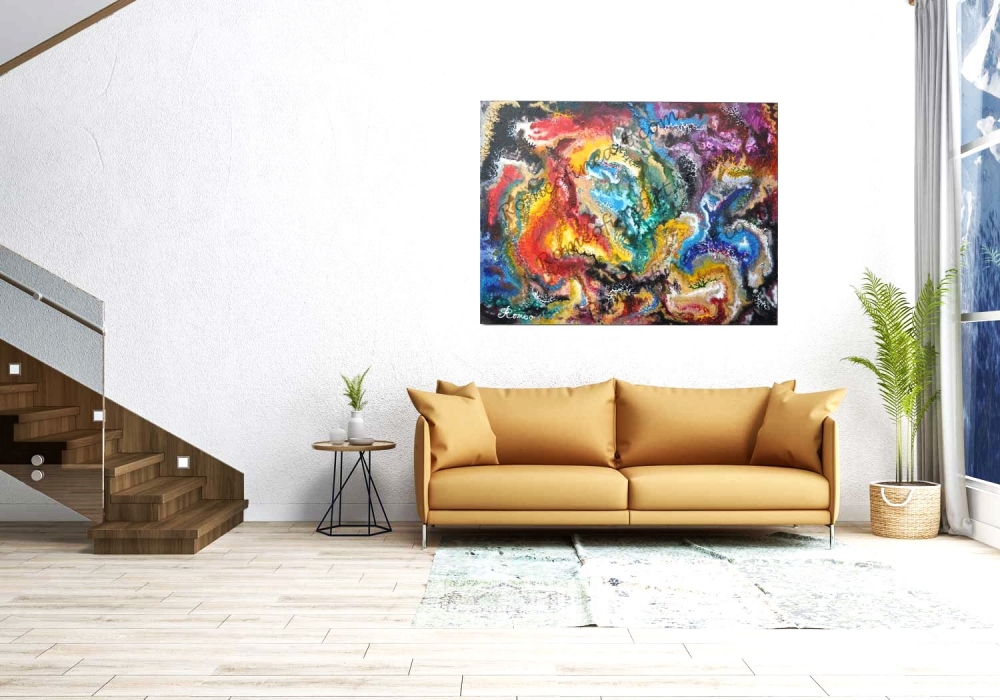 My lovely Galaxy Romeo, acrylic on canvas, 30X40X1.5 inch, 76x101.5x3 cm, SKU 1009 (1)