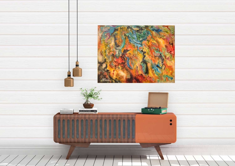 Yes, 100.000 years Galaxy, acrylic on canvas, 30X40X1.5 inch, SKU 1013 