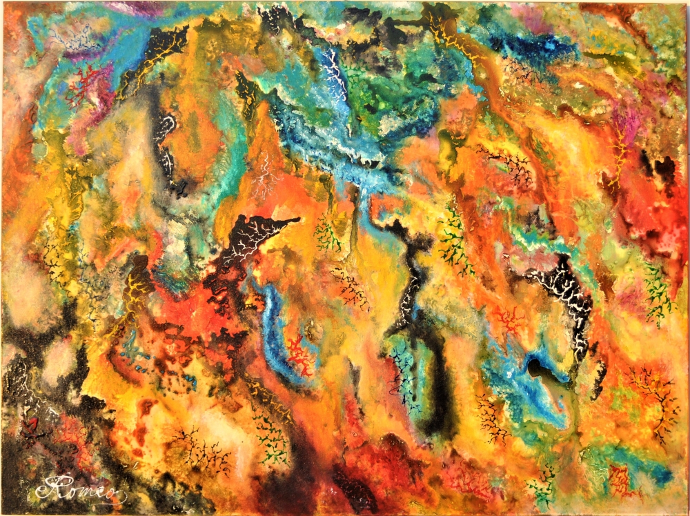 Yes, 100.000 years Galaxy, acrylic on canvas, 30X40X1.5 inch, SKU 1013 