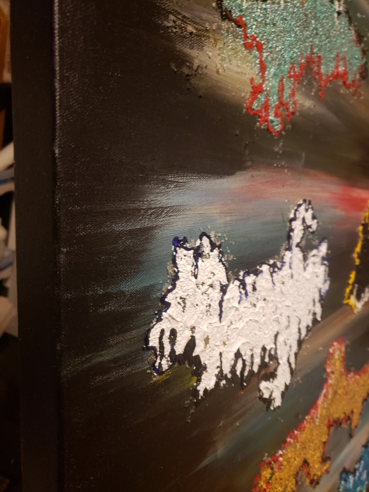 Icelands of colours1, acrylic on canvas, 30HX40L, inch SKU 1014  