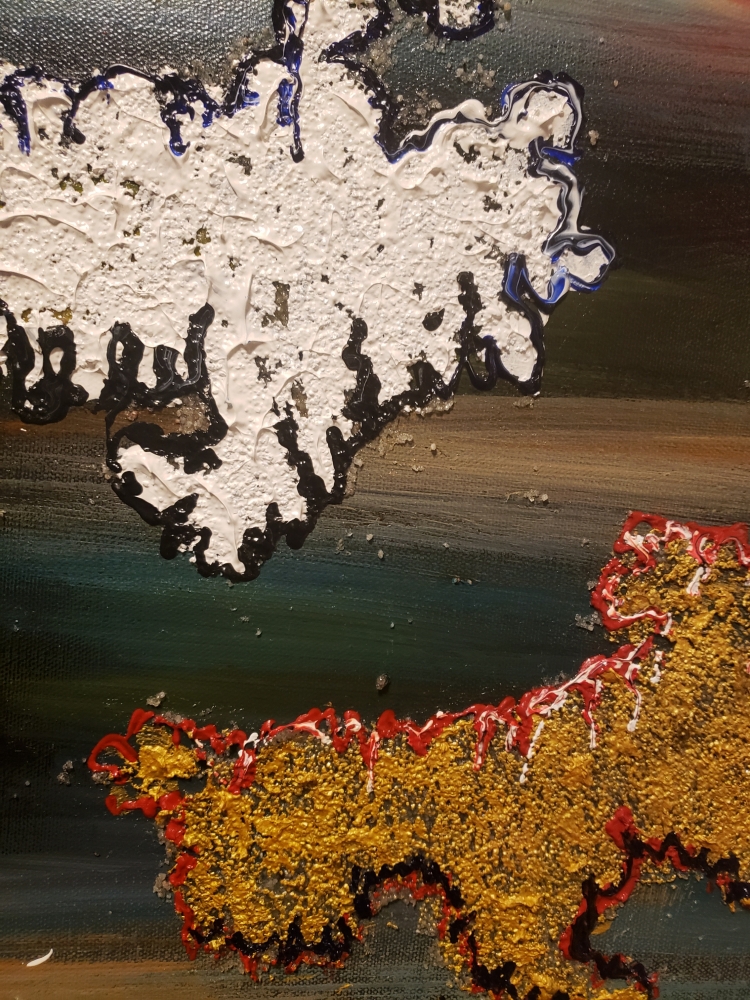 Icelands of colours1, acrylic on canvas, 30HX40L, inch SKU 1014  