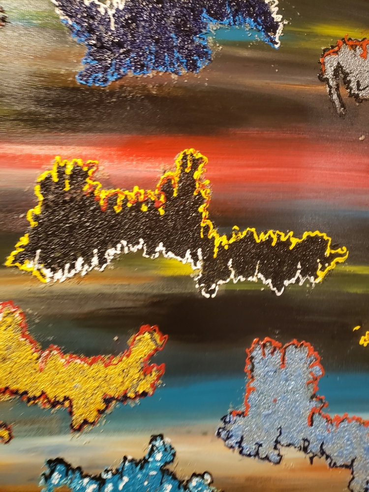 Icelands of colours1, acrylic on canvas, 30HX40L, inch SKU 1014  