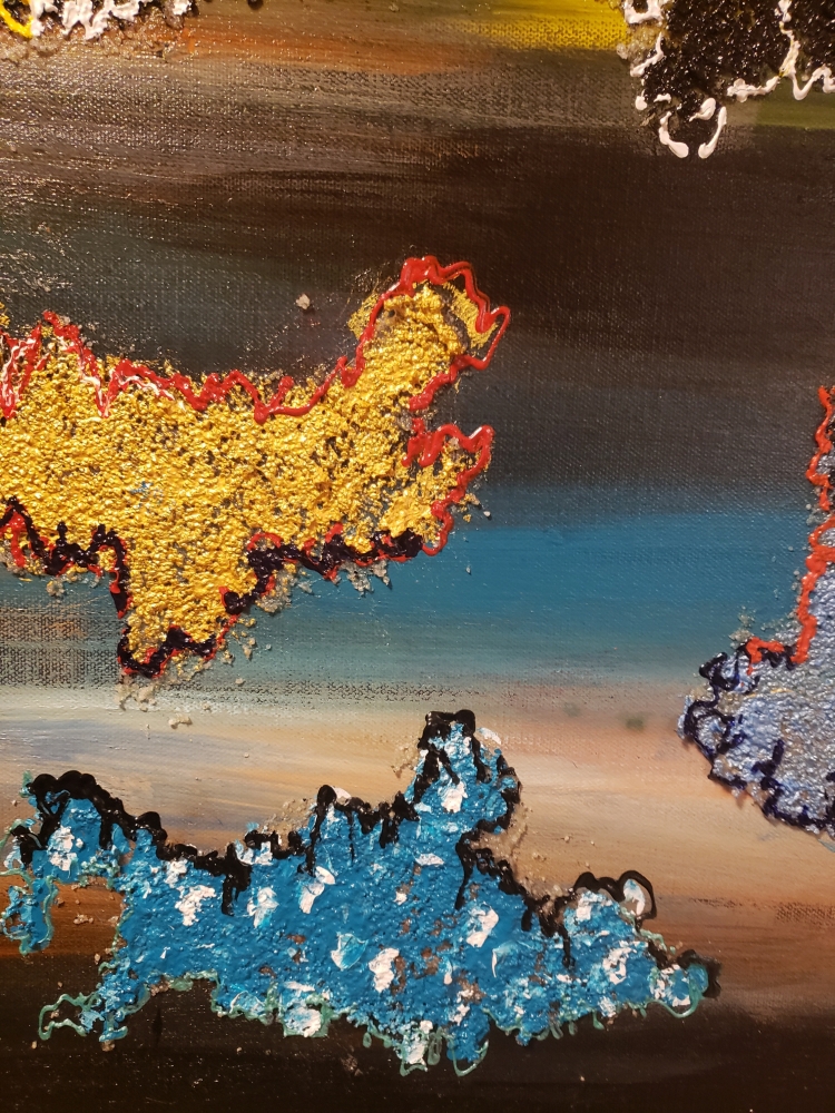 Icelands of colours1, acrylic on canvas, 30HX40L, inch SKU 1014  