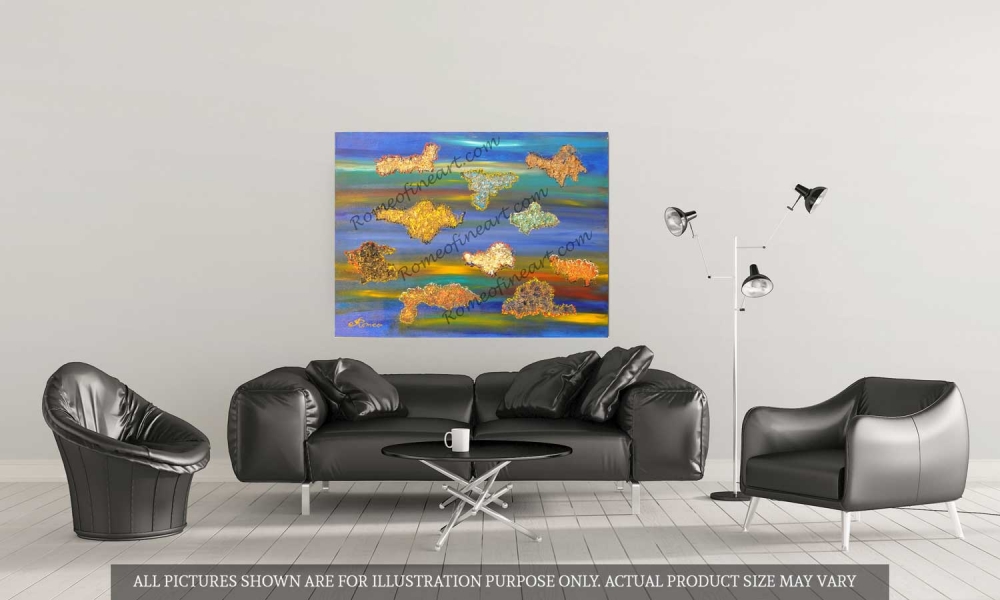 Icelands of colours1, acrylic on canvas, 30HX40LX1.5, inch SKU 1017 