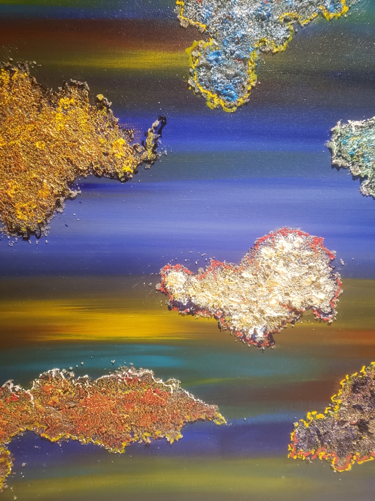 Icelands of colours1, acrylic on canvas, 30HX40LX1.5, inch SKU 1017 