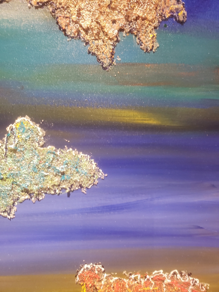 Icelands of colours1, acrylic on canvas, 30HX40LX1.5, inch SKU 1017 