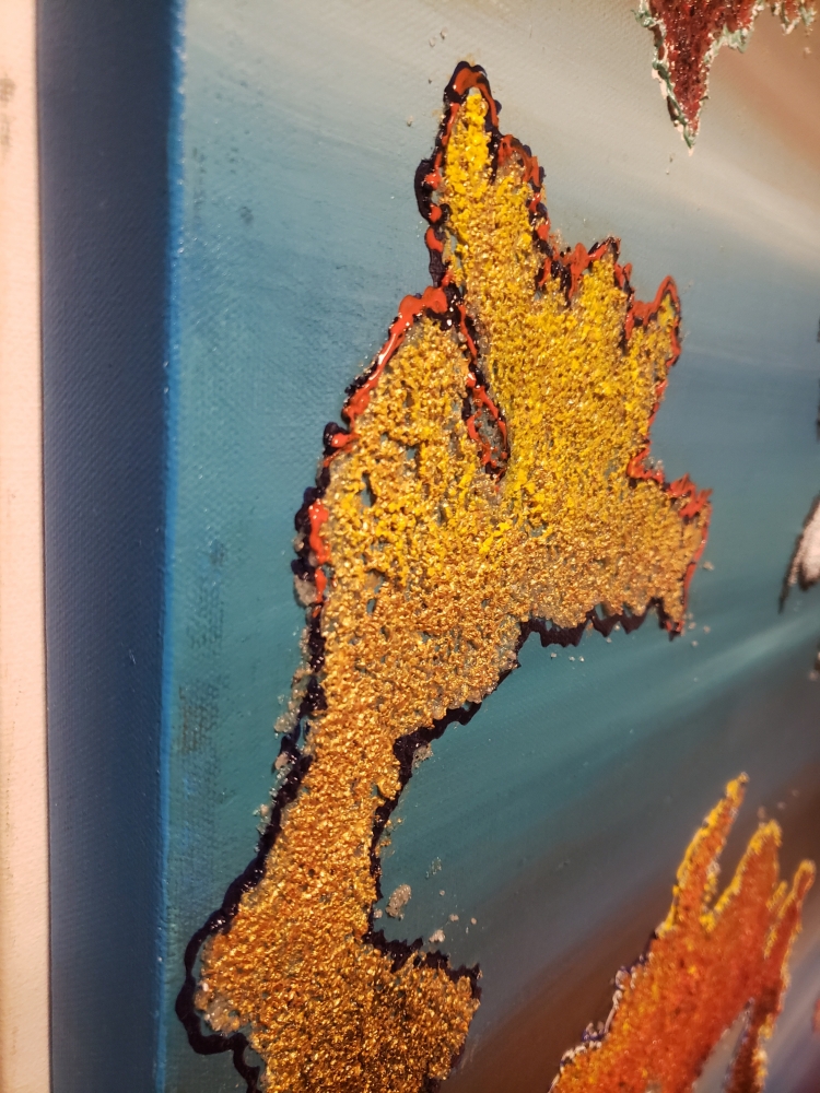 Icelands of colours1, acrylic on canvas, 30X40inch SKU 1019 