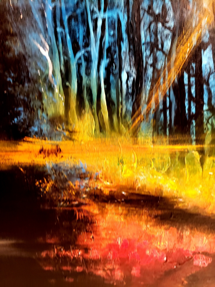 Full moon at night, Acrylic on canvas, 30x40x1.5 inch, 76.5x101.5x4 cm, SKU 1027