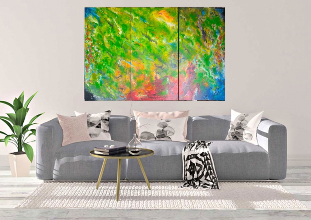 Green Energy, Acrylic on canvas, 36X54 inch, 91.5X137.5 cm SKU 1030