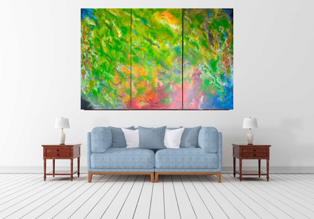 Green Energy, Acrylic on canvas, 36X54 inch, 91.5X137.5 cm SKU 1030