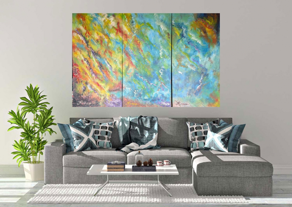 Blue Energy, acrylic on canvas, 36X54inch, 91.5x137.5 cm,  SKU 1031 