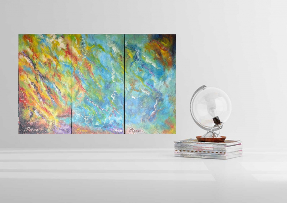 Blue Energy, acrylic on canvas, 36X54inch, 91.5x137.5 cm,  SKU 1031 