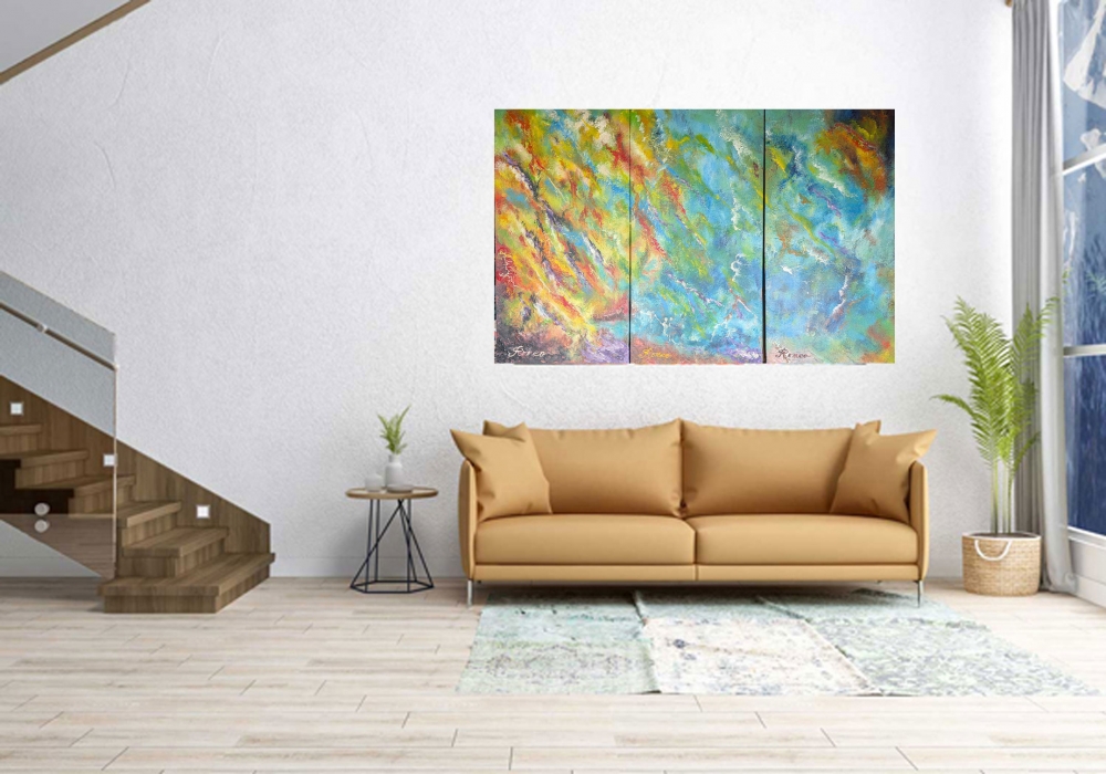 Blue Energy, acrylic on canvas, 36X54inch, 91.5x137.5 cm,  SKU 1031 