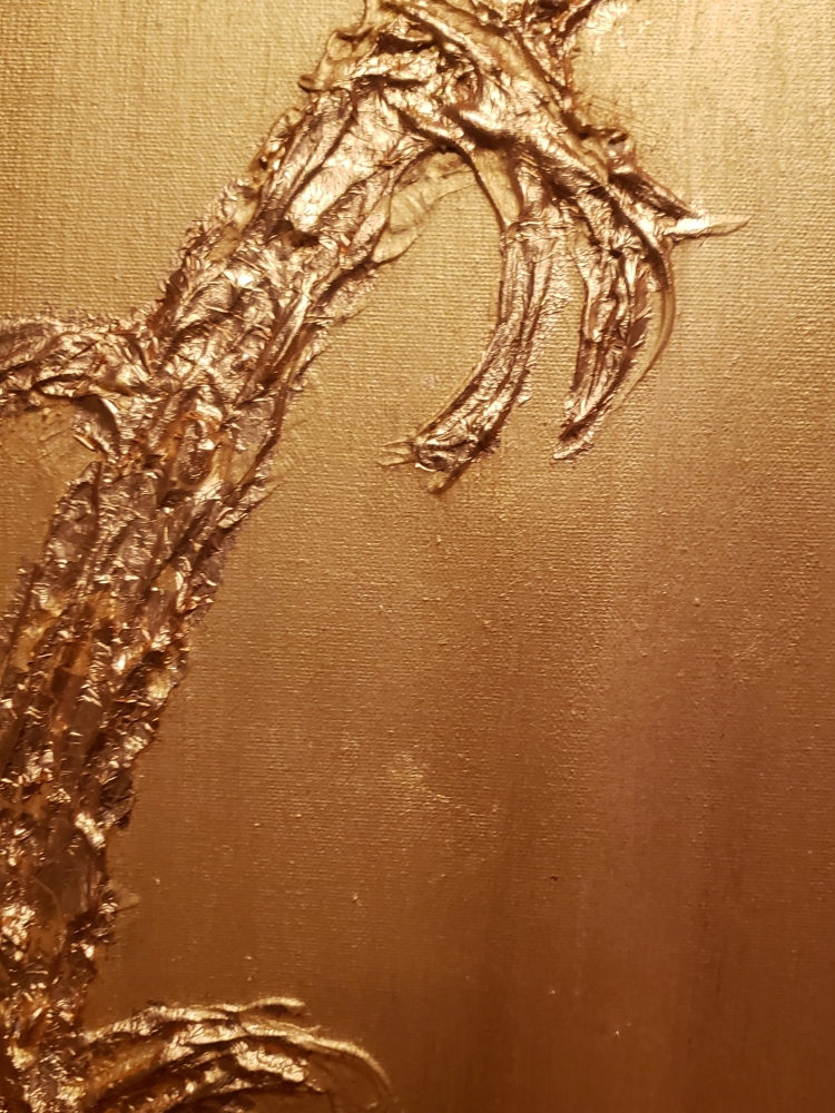 The King Symbols of music, with gold leafs 24 K, 36x36x1.5 inch, 91.5x91.5x4 cm, SKU 1035