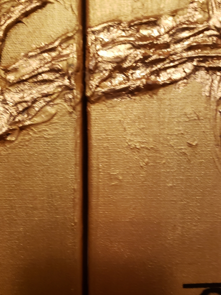 The King Symbols of music, with gold leafs 24 K, 36x36x1.5 inch, 91.5x91.5x4 cm, SKU 1035